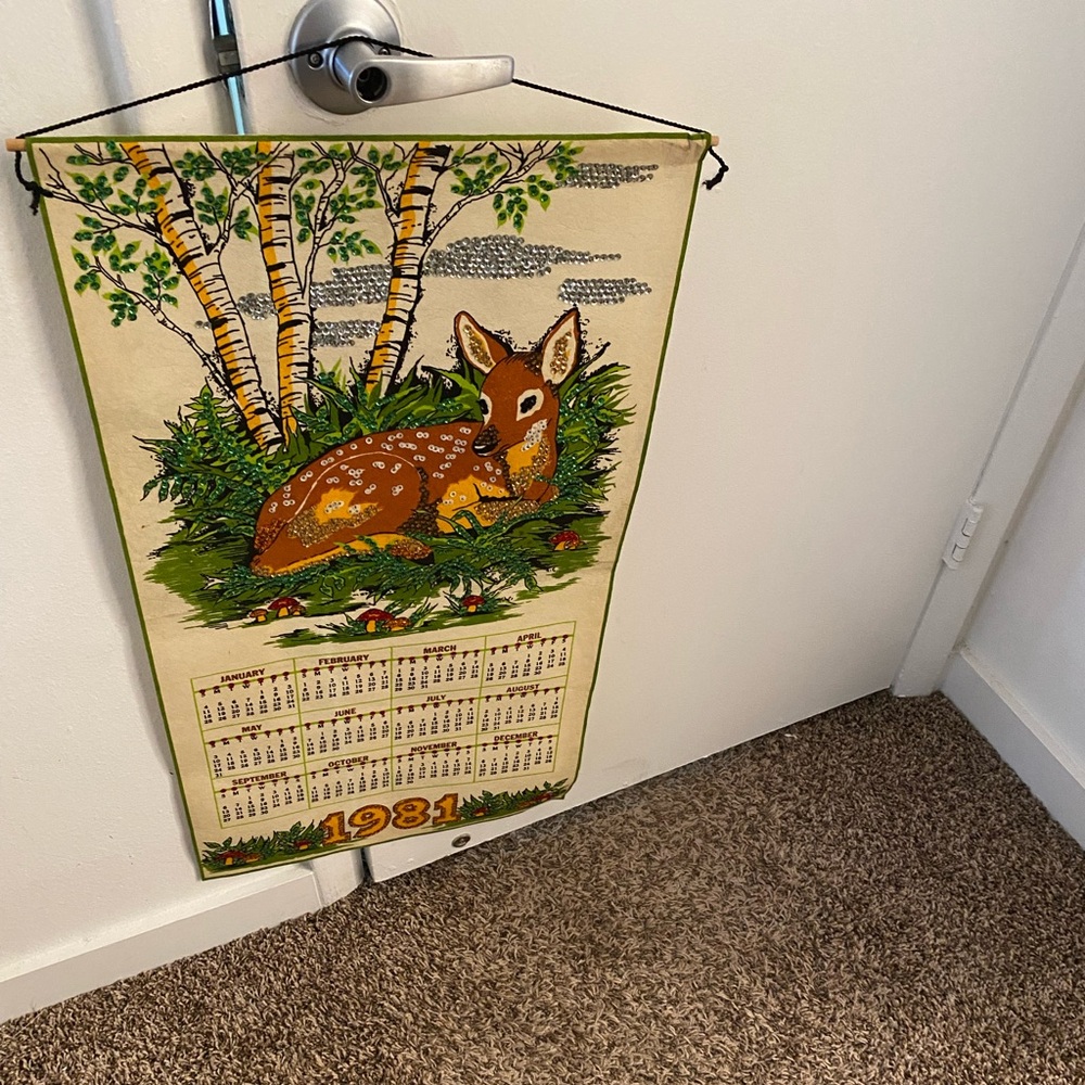 vintage calendar 1981multicolored beautiful